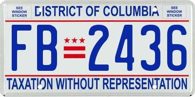 DC license plate FB2436