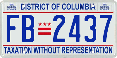 DC license plate FB2437