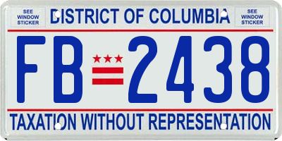 DC license plate FB2438