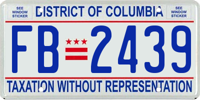 DC license plate FB2439