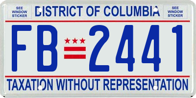 DC license plate FB2441