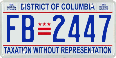 DC license plate FB2447