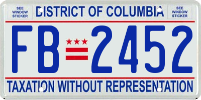 DC license plate FB2452