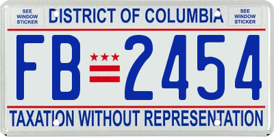 DC license plate FB2454