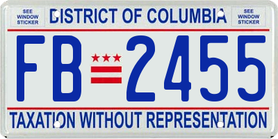 DC license plate FB2455