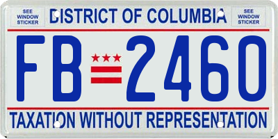 DC license plate FB2460