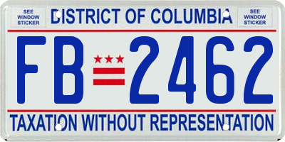 DC license plate FB2462