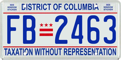 DC license plate FB2463