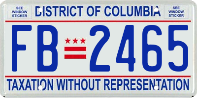 DC license plate FB2465