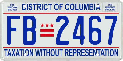 DC license plate FB2467