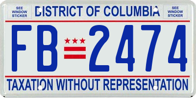 DC license plate FB2474