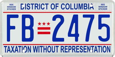 DC license plate FB2475