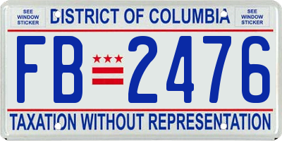 DC license plate FB2476