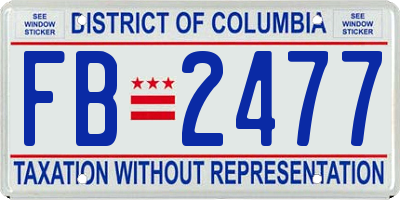 DC license plate FB2477