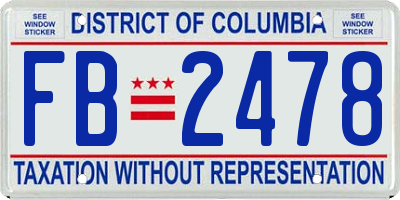 DC license plate FB2478