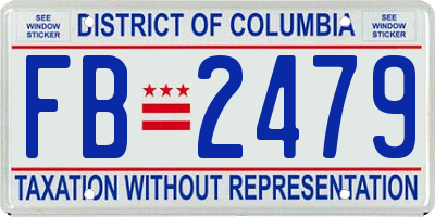 DC license plate FB2479