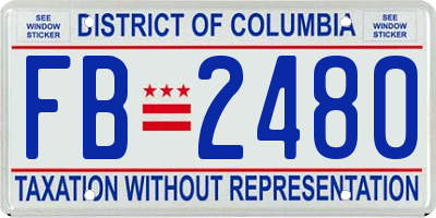 DC license plate FB2480