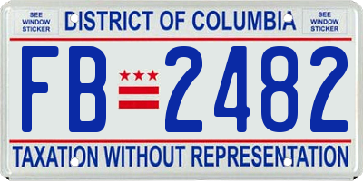 DC license plate FB2482