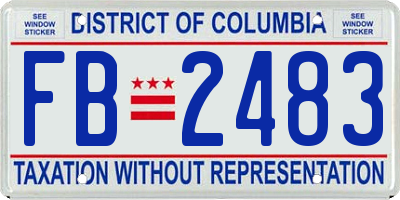 DC license plate FB2483