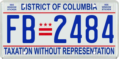 DC license plate FB2484