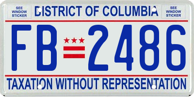 DC license plate FB2486