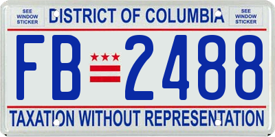 DC license plate FB2488