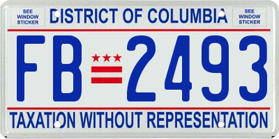 DC license plate FB2493