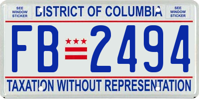 DC license plate FB2494