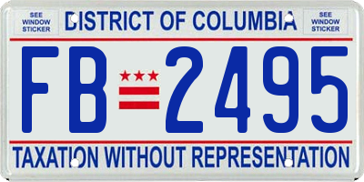 DC license plate FB2495