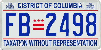 DC license plate FB2498