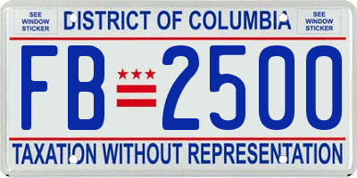 DC license plate FB2500