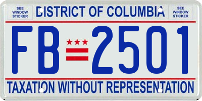 DC license plate FB2501