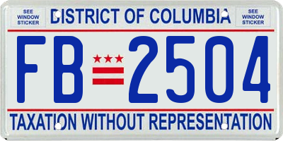 DC license plate FB2504