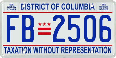 DC license plate FB2506