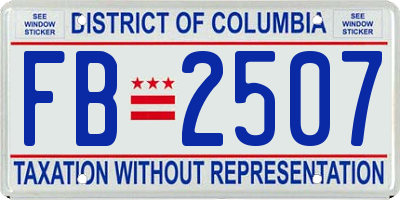 DC license plate FB2507