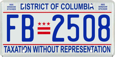 DC license plate FB2508