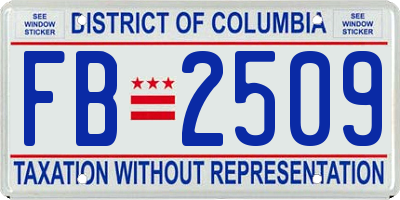 DC license plate FB2509