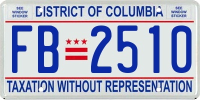 DC license plate FB2510