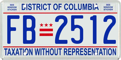 DC license plate FB2512