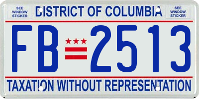 DC license plate FB2513