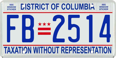 DC license plate FB2514