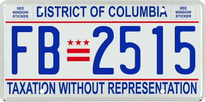 DC license plate FB2515