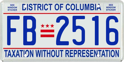 DC license plate FB2516