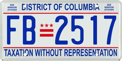 DC license plate FB2517