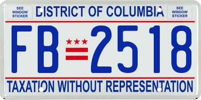 DC license plate FB2518