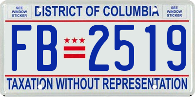 DC license plate FB2519