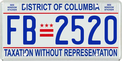 DC license plate FB2520