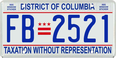 DC license plate FB2521