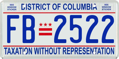 DC license plate FB2522