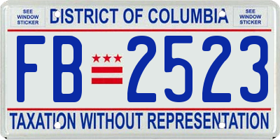 DC license plate FB2523